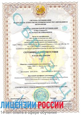 Образец сертификата соответствия Выкса Сертификат OHSAS 18001